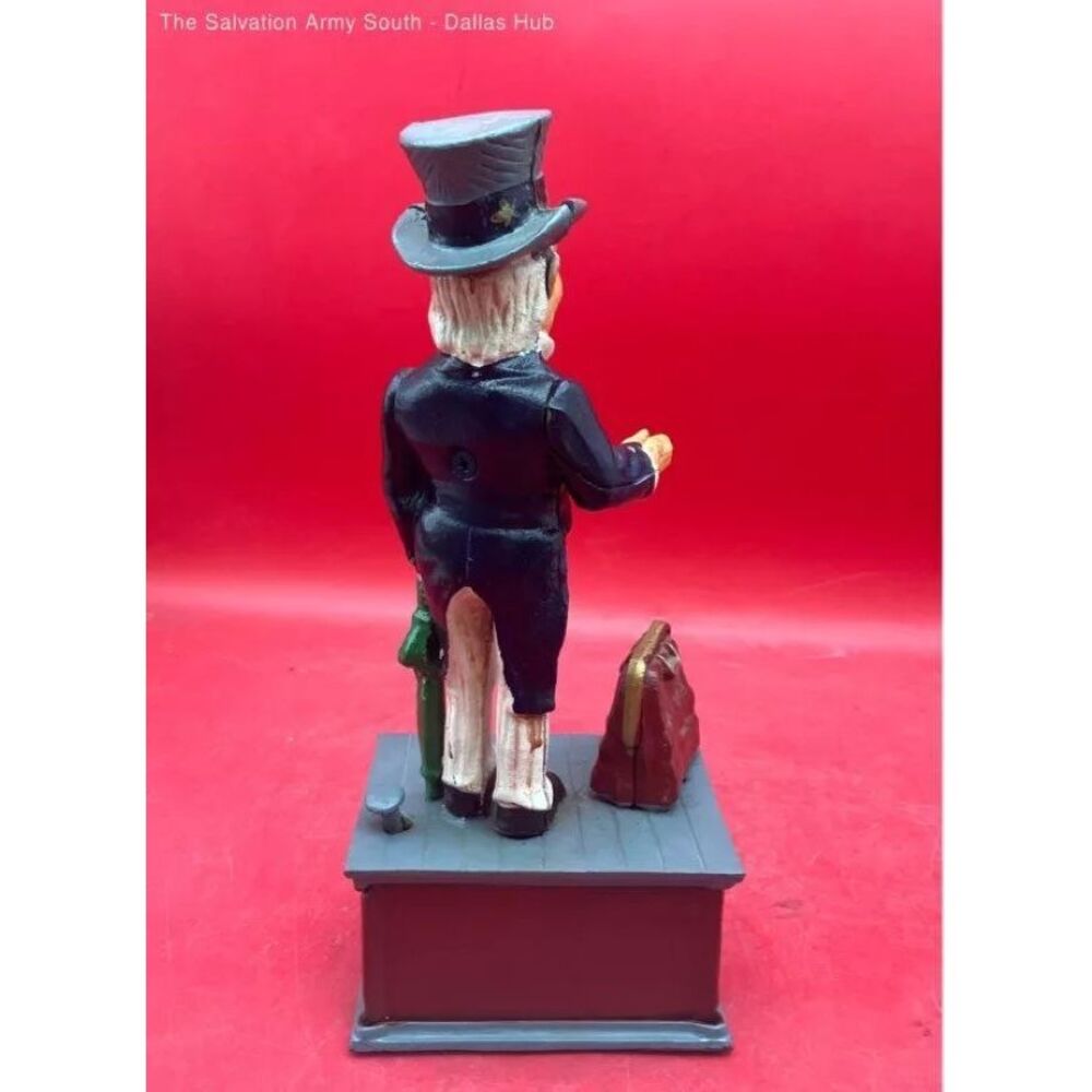 Uncle Sam Cast Iron Patriotic Coin Bank Mechanical Piggy Bank